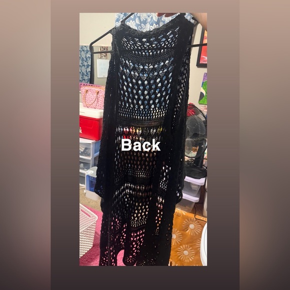 Black Crochet Cardigan - Picture 2 of 2